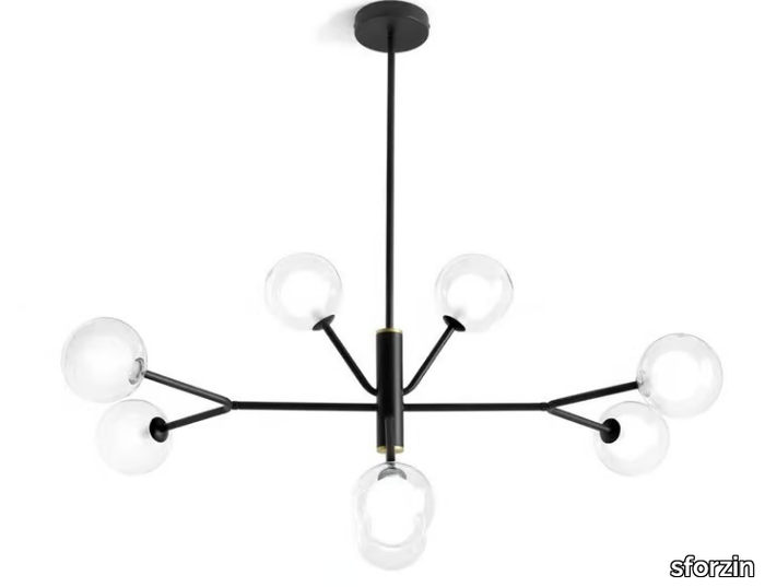 COSMO - Suspension lamp in borosilicate glass and metal _ sforzin