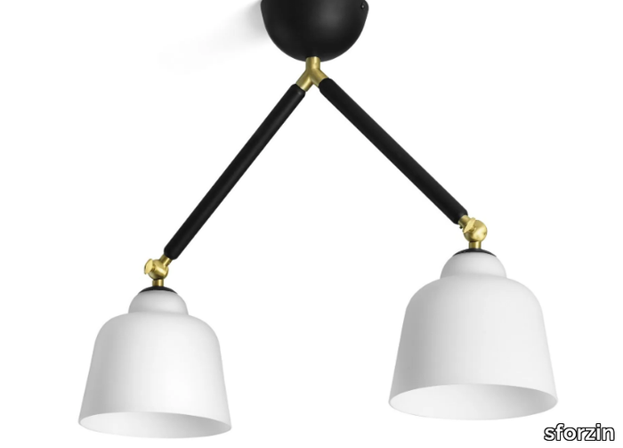 NEORETRO - Ceiling lamp in metal and opal glass _ sforzin