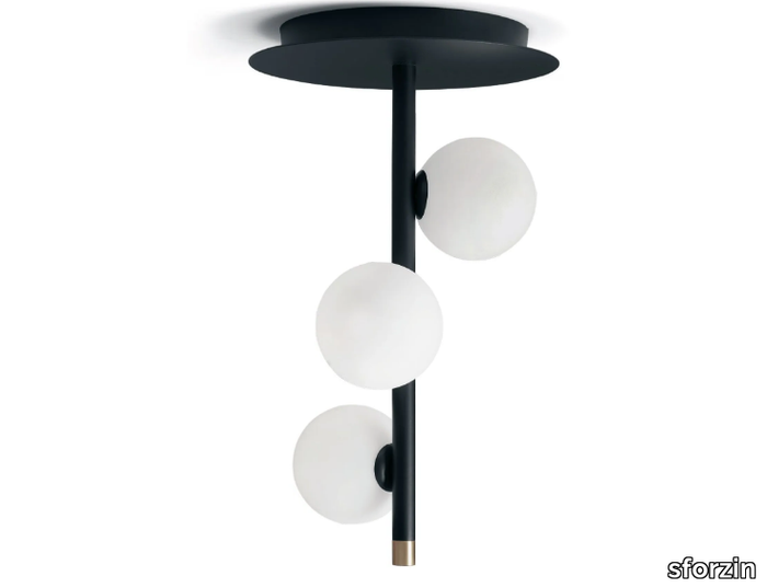 POMÌ 3 - Ceiling lamp in metal and opal glass _ sforzin