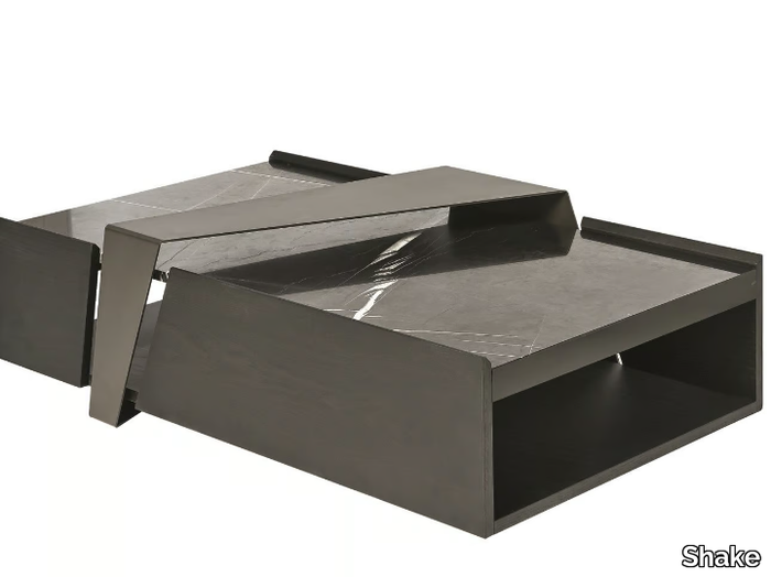 DEEP - Rectangular Sahara Noir marble coffee table _ Shake