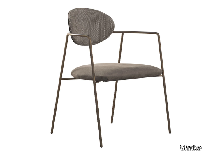 EDEN - Upholstered nabuk chair with armrests _ Shake