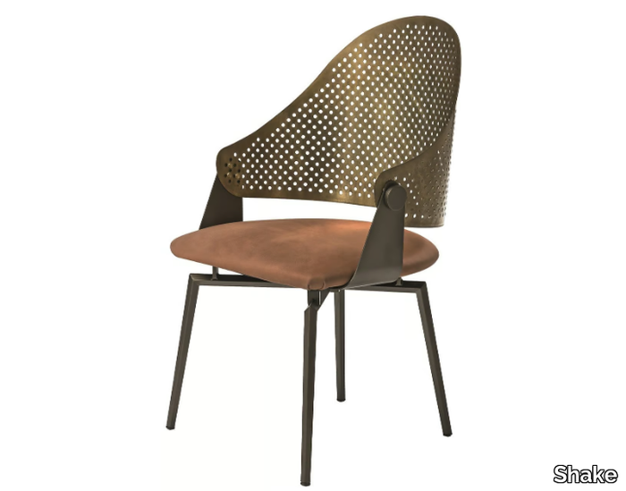 ROMA - Metal chair with integrated cushion _ Shake