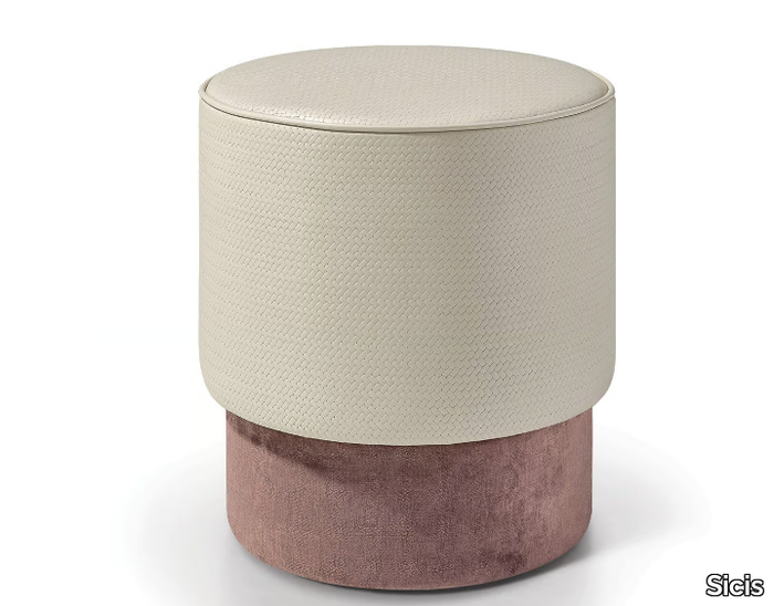 CHAMALEON - Round fabric pouf _ Sicis