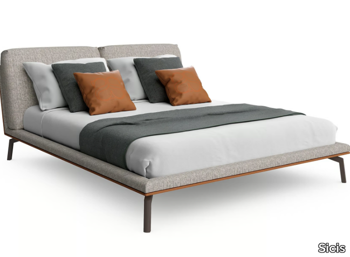 COSILY - Fabric double bed with upholstered headboard _ Sicis