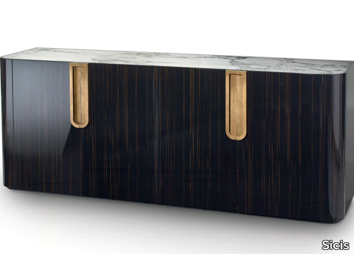 FLUXUS - Wooden sideboard with integrated lighting _ Sicis