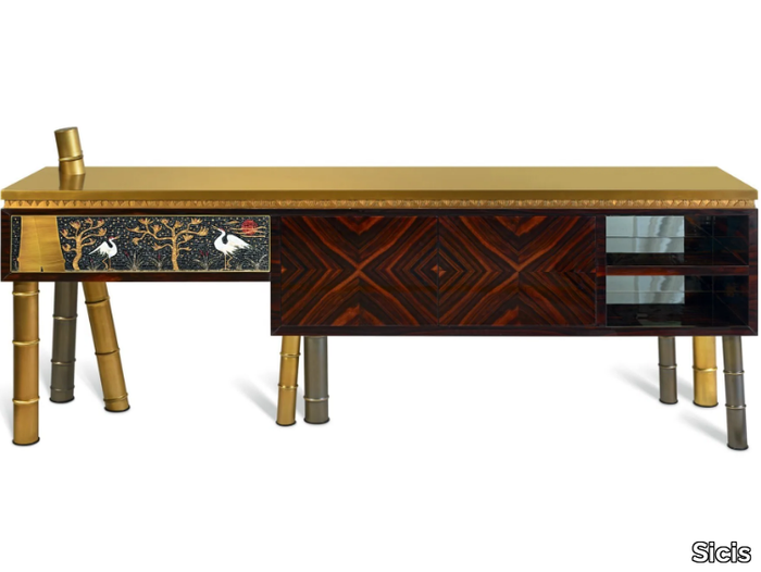 SIAM - Ebony sideboard with integrated lighting _ Sicis