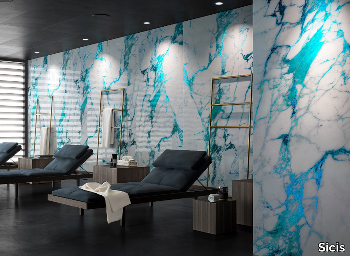 ELECTRIC MARBLE - Glass wall tiles _ Sicis