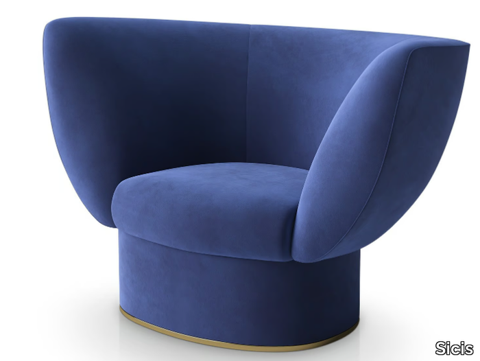 TULIPA - Velvet armchair with armrests _ Sicis