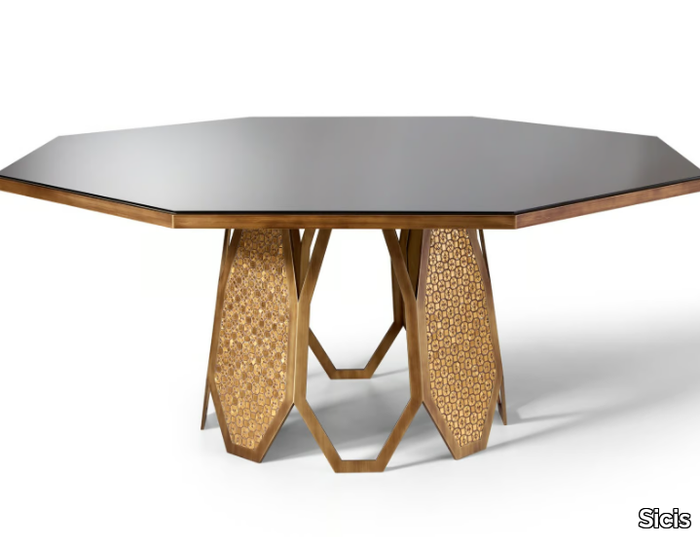 BORGIA - Octagonal mirrored glass table _ Sicis