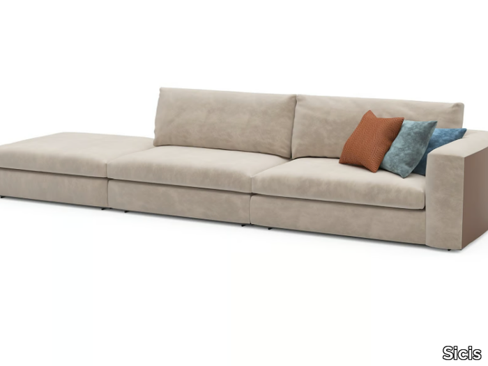 COSILY - Fabric sofa with chaise longue _ Sicis