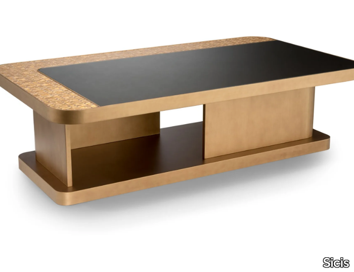 DIAMOND - Rectangular bronze coffee table _ Sicis