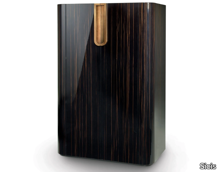 FLUXUS - Ebony highboard with integrated lighting _ Sicis