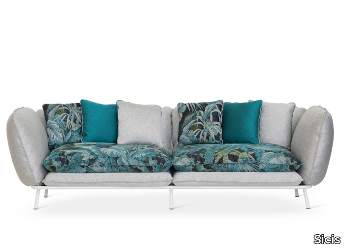 LIPARI - 2 seater fabric garden sofa with removable cover _ Sicis