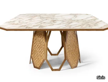 BORGIA - Square marble table _ Sicis