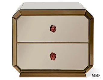 RIALTO - Glass bedside table with drawers _ Sicis