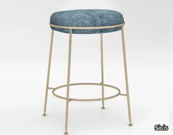 AMARETTO - Velvet barstool with integrated cushion _ Sicis