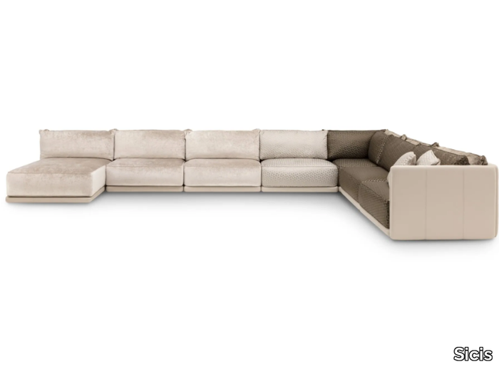 ISLAND - Corner sectional sofa with chaise longue _ Sicis