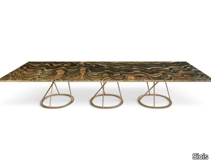 PHILIPPE - Rectangular glass dining table _ Sicis