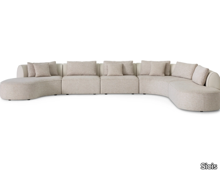 BOTERO - Sectional curved fabric sofa _ Sicis