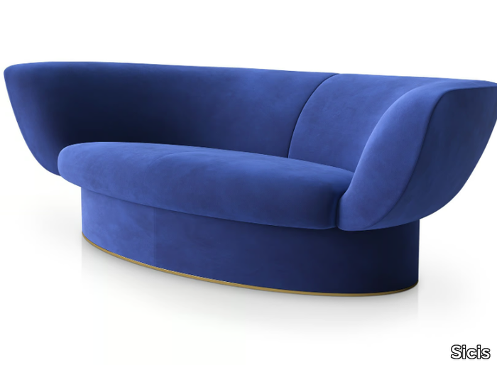 TULIPA - Curved velvet sofa _ Sicis