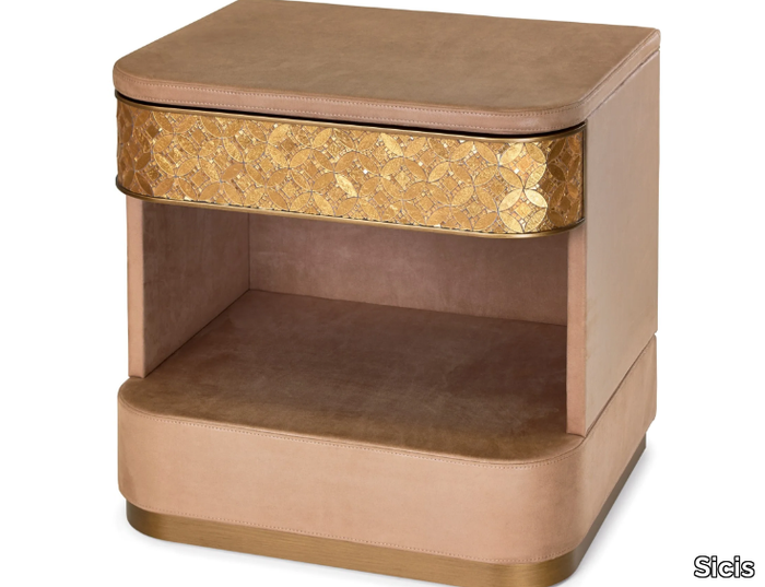 VALMONT - Synthetic fibre bedside table with drawers _ Sicis