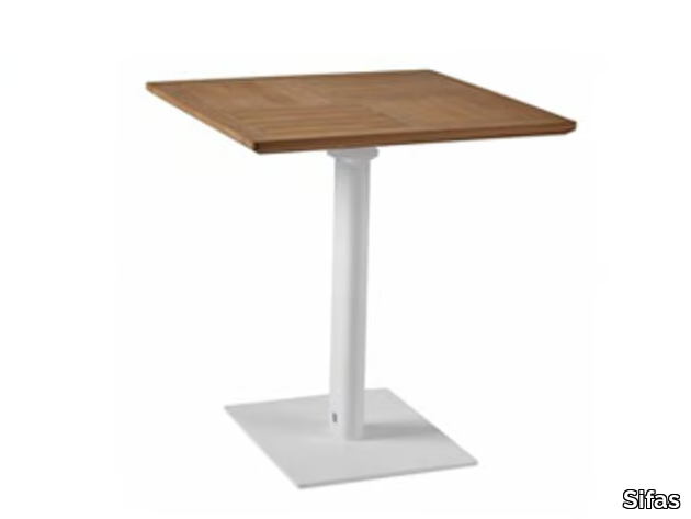 OSKAR - Square aluminium and wood garden table _ Sifas