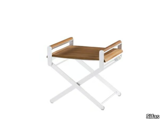 OSKAR - Folding aluminium and wood coffee table _ Sifas