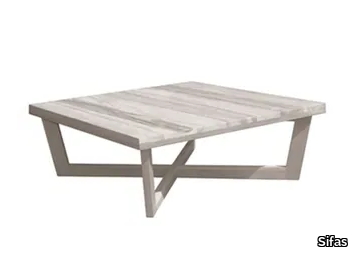 COCO - Square low teak garden side table _ Sifas