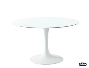 KOROL - Round glass and aluminium garden table _ Sifas