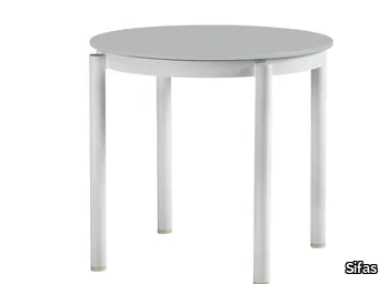 OUTLINE - Round glass and aluminium side table _ Sifas