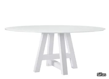 RIVIERA - Oval glass and aluminium garden table _ Sifas