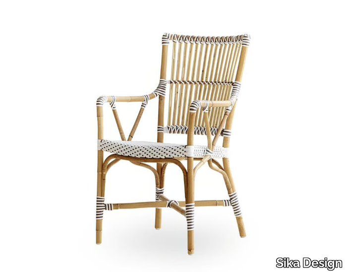 MONIQUE - Rattan and tFibre® chair with armrests _ Sika Design