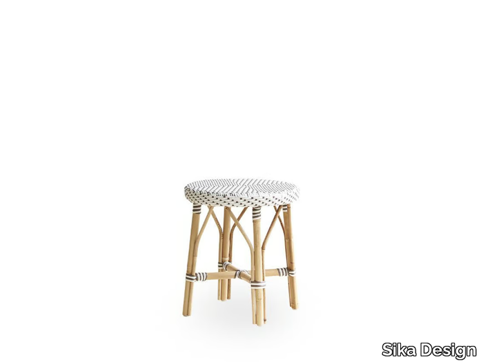 SIMONE - Low rattan and ArtFibre® stool _ Sika Design