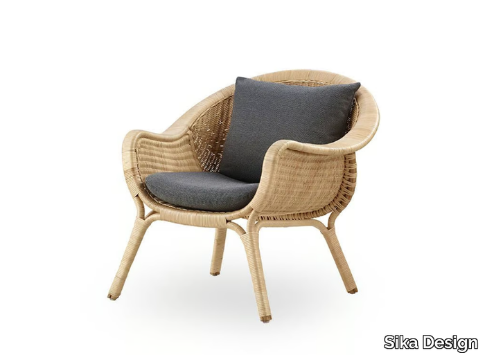 MADAME - Rattan armchair with armrests _ Sika Design