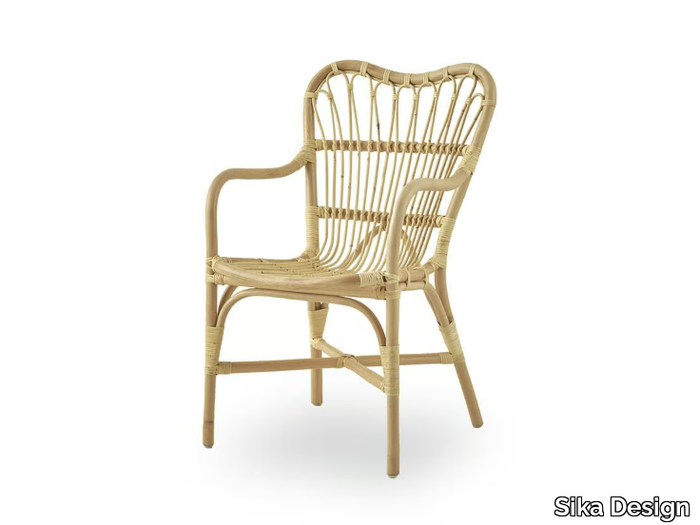 MARGRET - Rattan chair with armrests _ Sika Design