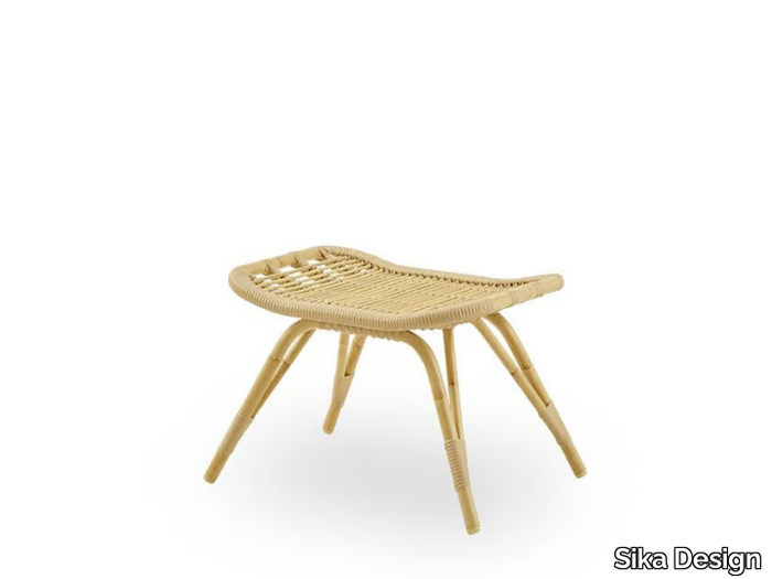 MONET EXTERIOR - Low garden footstool in Alu-Rattan and ArtFibre _ Sika Design