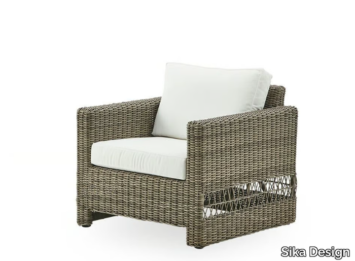 CARRIE EXTERIOR - Garden armchair in aluminium and ArtFibre with armrests _ Sika Design