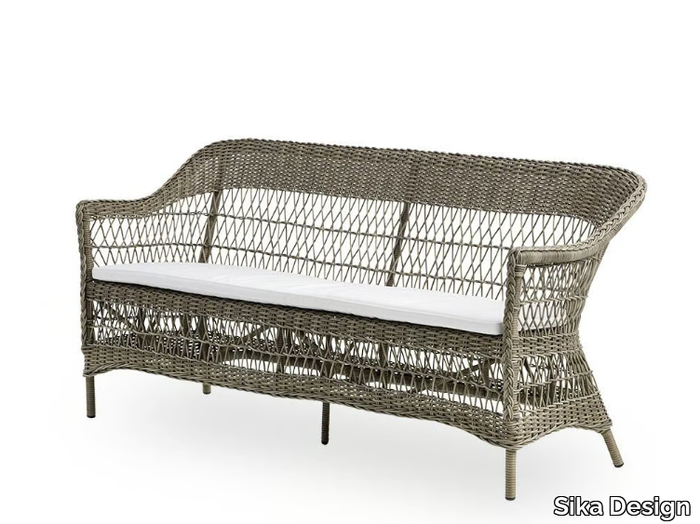 CHARLOT EXTERIOR - 3 seater garden sofa in aluminium and ArtFibre _ Sika Design