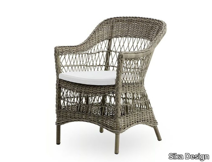 CHARLOT EXTERIOR - Aluminium and ArtFibre garden chair with armrests _ Sika Design