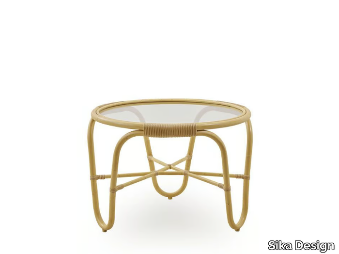 CHARLOTTENBORG EXTERIOR - Round coffee table in Alu-Rattan and ArtFibre _ Sika Design