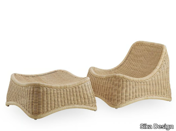 CHILL - Rattan armchair with footstool _ Sika Design