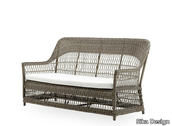 DAWN EXTERIOR - 3 seater garden sofa in aluminium and ArtFibre _ Sika Design