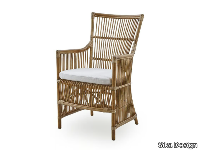 DAVINCI - Rattan chair with armrests _ Sika Design