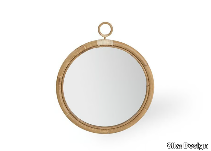 ELLA - Round framed rattan mirror _ Sika Design