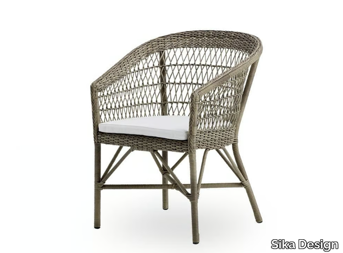 EMMA EXTERIOR - Aluminium and ArtFibre garden chair with armrests _ Sika Design