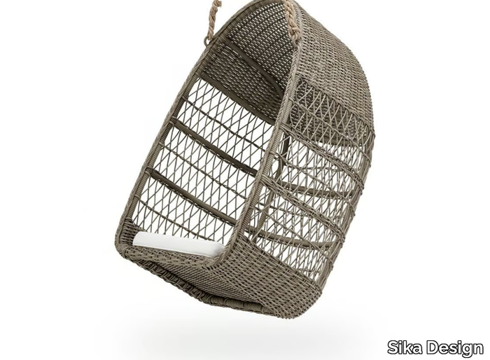 EVELYN EXTERIOR - Hanging garden chair in Alu-Rattan and ArtFibre _ Sika Design