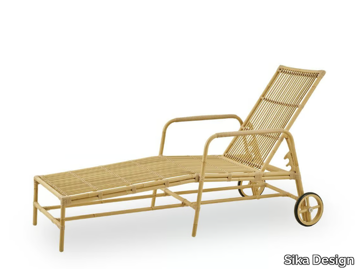 JOSEPHINE - Recliner sun lounger in Alu-Rattan and ArtFibre _ Sika Design