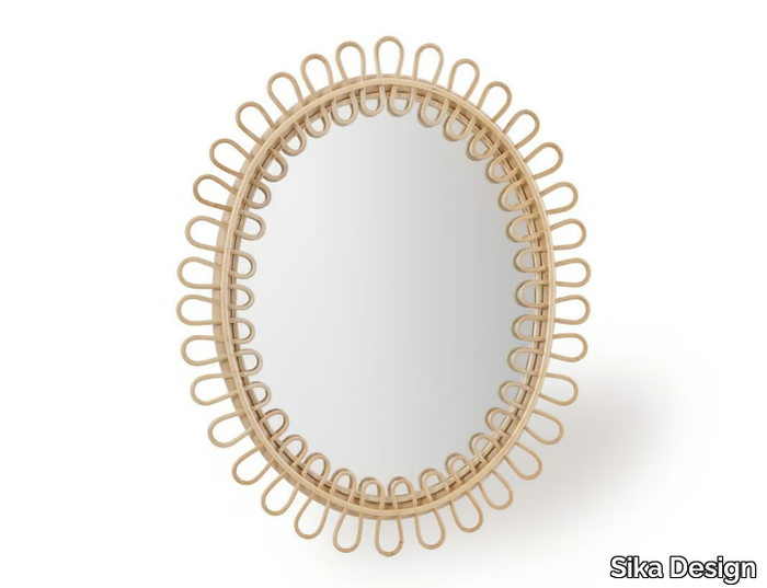 LUELLA - Oval framed rattan mirror _ Sika Design