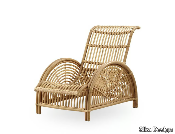 PARIS - Rattan easy chair with armrests _ Sika Design