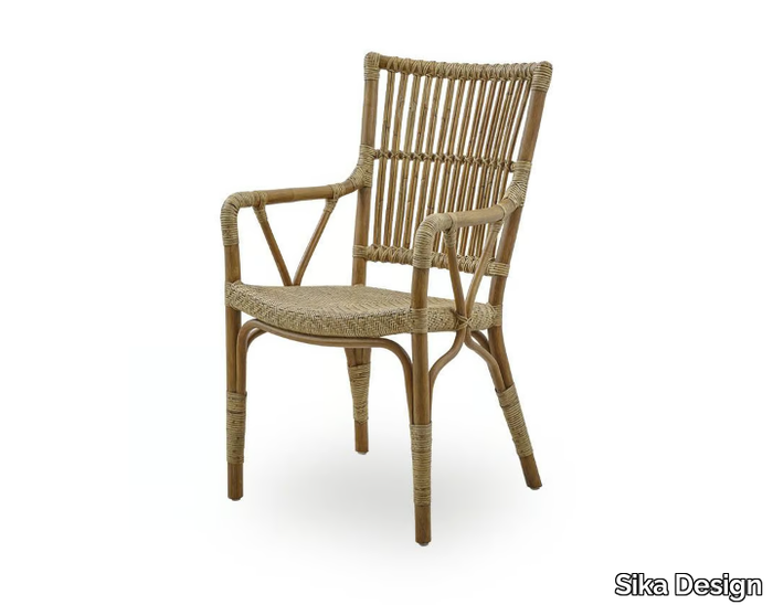 PIANO - Rattan chair with armrests _ Sika Design